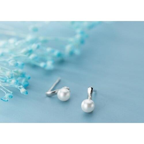 MloveAcc Real 925 Sterling Silver Pearl Stud Earrings Popular Jewelry Accessories for Women Charm Trendy Gifts