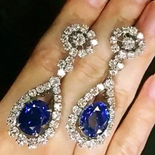 CAOSHI Trendy Luxury Design Drop Earrings for Women Dazzling Crystal CZ Accessories for Party Gorgeous Jewelry Noble Lady Gift