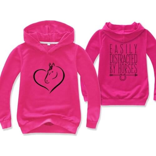 Fashion Cartoon Horse Print Hoodies Boy Long Sleeve Tshirt Cildren Sweatshirt Girl Pullover Children Coat Kid Clothes Streetwear