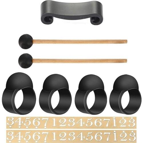 Steel Tongue Drum Finger Sleeves Set,Silicone Knocking Finger Picks Cover,Drumstick Holders& Notes Stickers