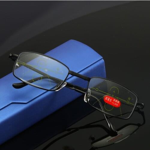 GLAUSA mart Zoom Asymptotically Multifocus Anti Blue-Light Reading Glasses Dual-use Short Sight&Long Sight Foldable Presbyopia