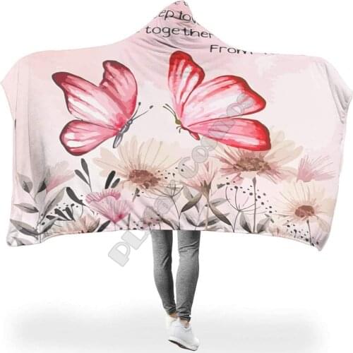 Butterfly Hooded Blanket 3D printed Wearable Blanket Adults Kids Various Types Hooded Blanket Wearable 15