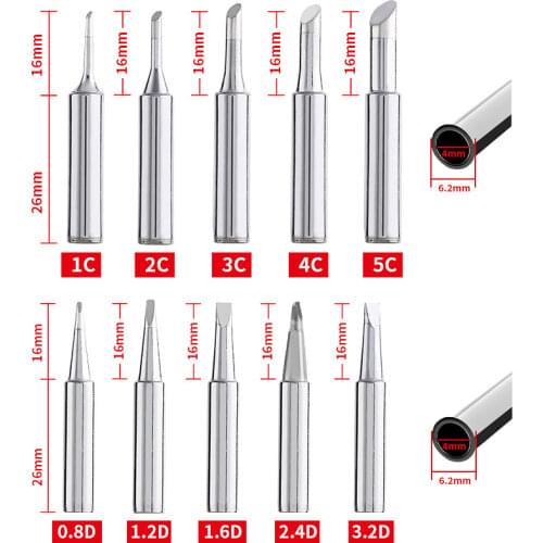 10pcs Iron casing /lot Lead-free Solder Iron Tip 900M-T For 936 SAIKE ATTEN AOYUE KADA YIHUA Soldering Rework Station Iron Tsui