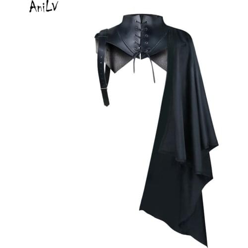 AniLV Middle Ages Knight King Vampire Shawl Cloak Costume Medieval Viking Assassin Mantle SCA LARP Celebration Cosplay Clothes