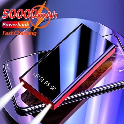Mobile Power Bank 50000mAh with Flashlight LED Digital Display Fast Charge External Battery Travel Outdoor Portable Charger