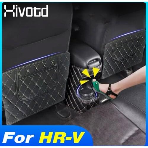Hivotd Car Back Seat Anti-kick Mat Protector Case Cover Rear Anti Scratch Panel Auto Accessories For Honda HRV HR-V 2015-2021