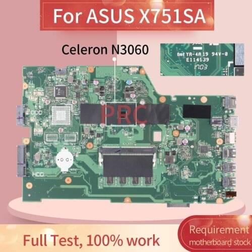 REV.2.0 For ASUS X751SA Celeron N3060 Notebook Mainboard SR2KN DDR3 Laptop motherboard