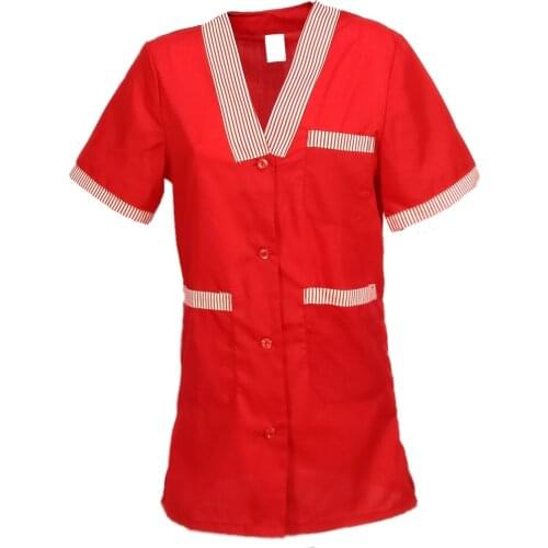 Shirts women deli supermarket school kindergarten teacher half sleeves buttons