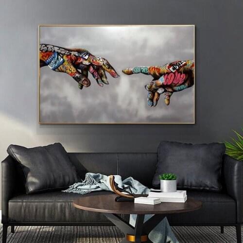 Hand Graffiti Street Art Abstract Painting Posters and Prints Canvas Painting Scandinavian Wall Art Picture for Living Room