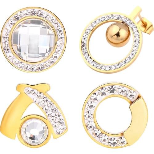 Stainless Steel Earrings Crystal earrings charm Korean Fashion earrings for Women Studs Titanium Female Small Minimalist Earing