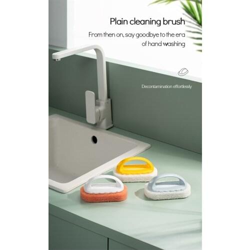 Cleaning Bath Brush Handle Sponge Kitchen Cleaning Bathroom Toilet Kitchen Glass Wall Bath BottomBathtub Ceramic Cleaning Tools
