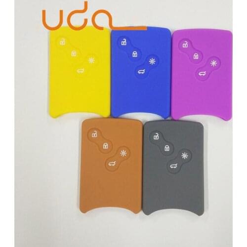 Silicone Rubber Key Case Cover Shell Protector Holder For Renault Laguna Koleos Capture Clio 4 Button Smart Remote key