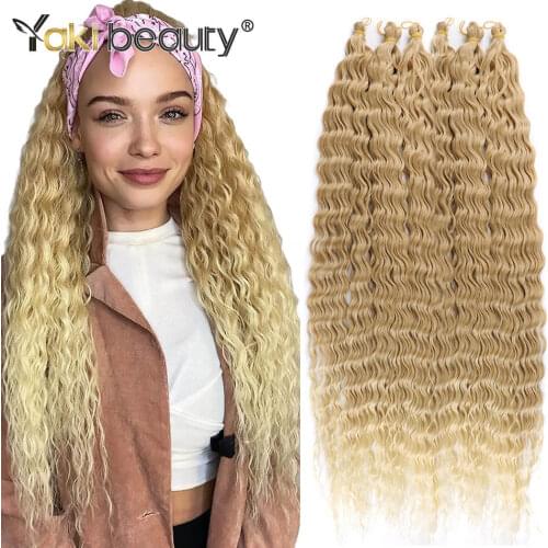 30inch Deep Wave Twist Crochet Hair Natural Synthetic Afro Curls Crochet Braids Ombre Braiding Hair Extensions For Women 1PC/LOT
