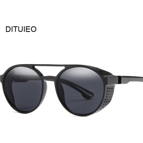 New Retro Steampunk Sunglasses Men Women Round Designer Metal Steam Punk Shields UV400 Sun Glasses Male Female