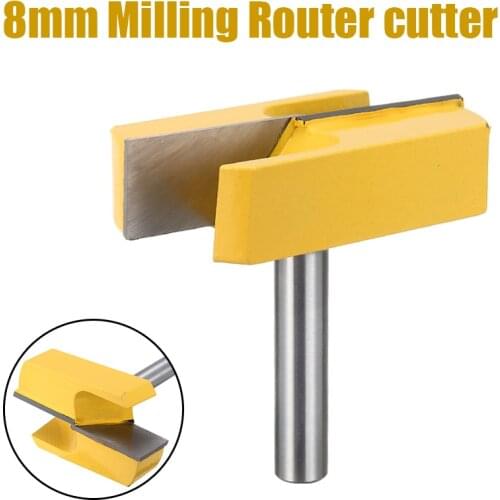 57mm Hard Alloy Woodworking Router Bit Surface Planing Milling Cutter Drill Bit For Power Trimming Machine Accessories 8mm Shank