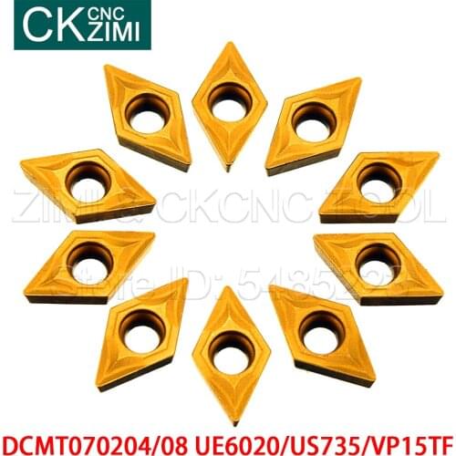 10pcs DCMT070204/08 US735 UE6020 VP15TF carbide inserts Internal Turning tool DCMT 070204/08 Lathe Tools cutter CNC Lathe Tools