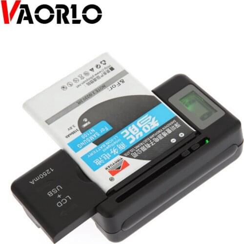 VAORLO Mobile Battery Charger Universal LCD Indicator Screen USB-Port Cell Phone Chargers Battery Charging EU US UK PLUG