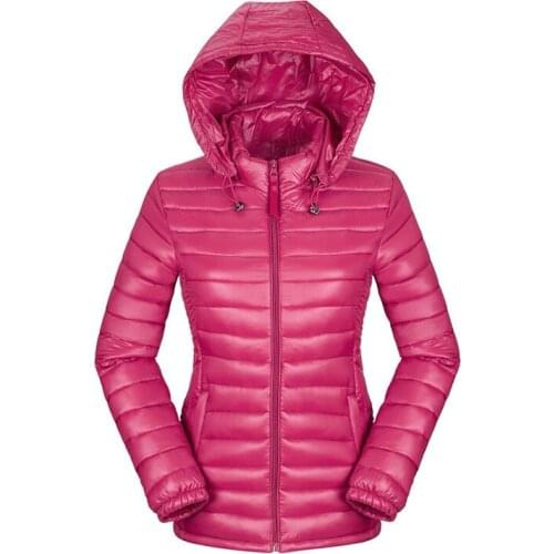 YuWaiJiaRen Winter Jacket Women Thin Ultra Light Warm Removable Hooded Cotton-padded Parka Zipper Solid Fashion Casual Coat