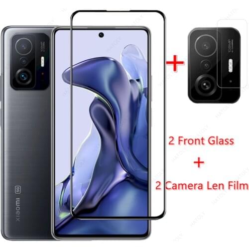For Glass Xiaomi Mi 11T Pro Tempered Glass for Xiaomi Mi 11T 11X 10T Pro 11 Lite Front Glass Screen Protector Camera Len Film