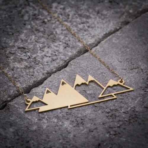 Mountain Necklace Geometric snowy mountain necklace Women Pendant Geometric Accessories Geometric Jewelry