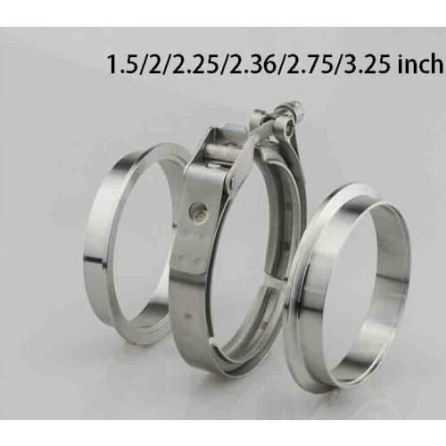 1.5/2/2.25/2.36/2.75/3.25 inch V-Band Clamp Male/Female Flange Kit V-band Turbo Exhaust Pipes Car Accessories
