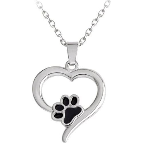 1Pc Creative Hollow Pet Paw Print Necklace Cute Animal Dog Cat Pendant Necklace Jewelry Gift