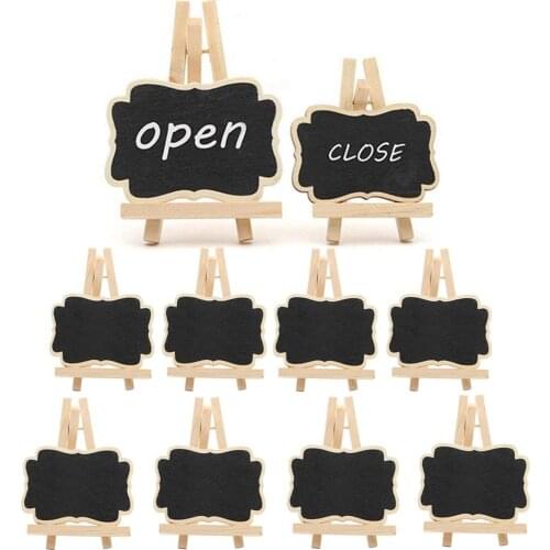 10pcs Mini Wooden Blackboard Chalkboard Stand Wedding Party Table Decor Tags