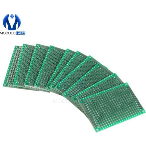 10PCS FR-4 Double Side Prototype PCB 280 Points Hole Tinned Universal Breadboard 4x6 4*6cm 40mmx60mm