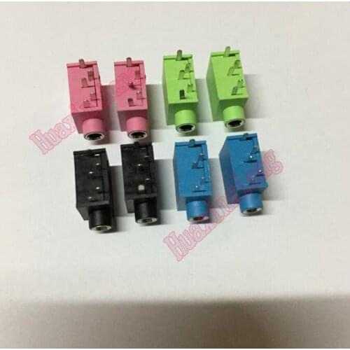 100PCS/Lot 3.5MM Audio Socket/Jack Connector Green color 5Pin for headset