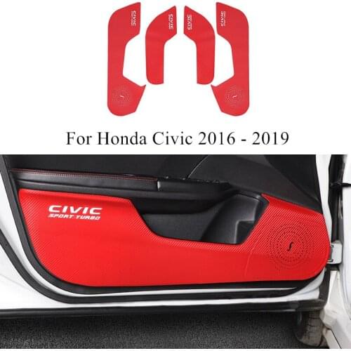4 Pcs/set Carbon Fiber Car Door Anti-kick Pad Waterproof Anti-scratch Stickers Accessories For Honda Civic 2019 2018 2017 2016