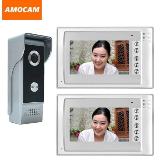7" Monitor Video Doorbell Door Phone Kit IR Night Vision Aluminum Alloy Door Camera Video Intercom video interphone 2-Monitor