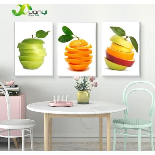3 Piece Abstract Canvas Art Fruits Painting Pictures For Kitchen Wall Art Picture Home Cuadros Decoration Modern Print Unframed