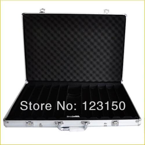 AC-009 High Quality Poker Chip Aluminum Case for holding 1000pcs chips, Silver