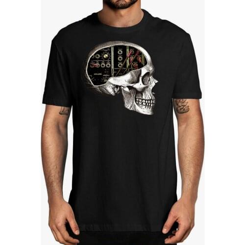 Analog Modular Synthesizer Skull for Synth Nerd T-Shirt, Funny Musician T-shirt