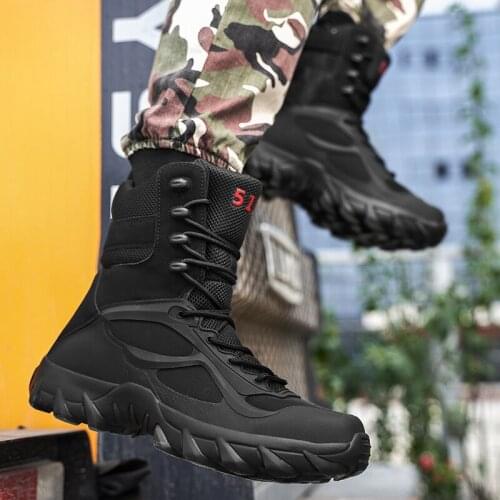 Quality Designer Brand Tactical Desert Combat Military Boots Men Special Force Snow Shoes Outdoor Male Tracking Mens Boot Work