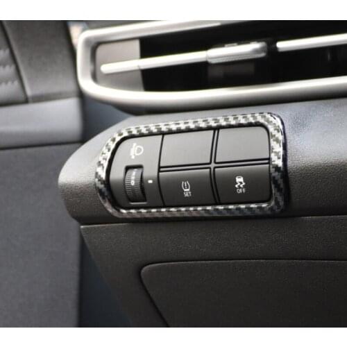For Hyundai Elantra CN7 2021 2022 Carbon Fiber Car styling Interior Headlight Switch Cover Trim Sticker Accessories