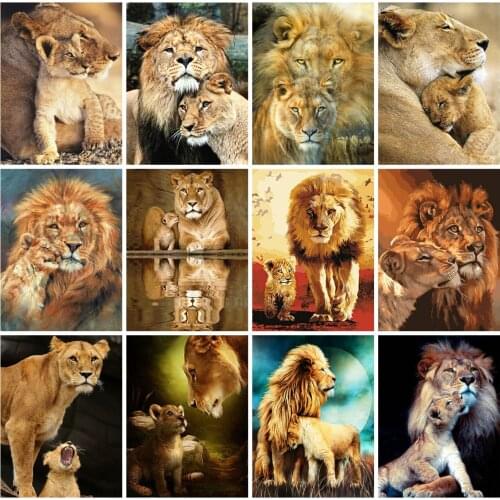 EverShine Diamond Painting Full Square Lion Cross Stitch Diamond Embroidery Animals Rhinestones Art Handicraft Gift Wall Decor