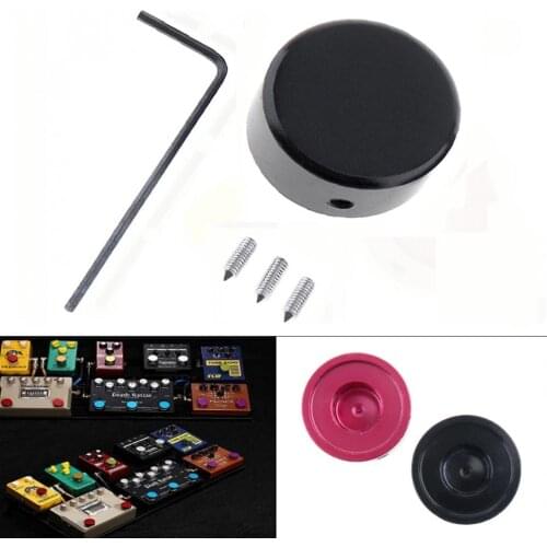 Guitar Foot Nail Cap Effect Pedal Pad Aluminum Alloy Cover with Anti-slip and Anti-scratch for Guitar Pickup Black / Red