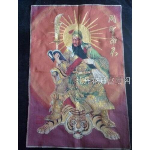 Chinese collection the Thangka embroidery Guan Gong diagram