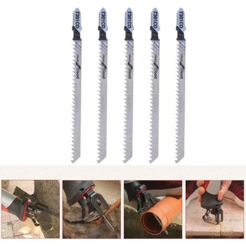 5 Pcs T301CD HCS 116mm T-Shank Jig Saw Blades Clean For Wood Fast Cutting