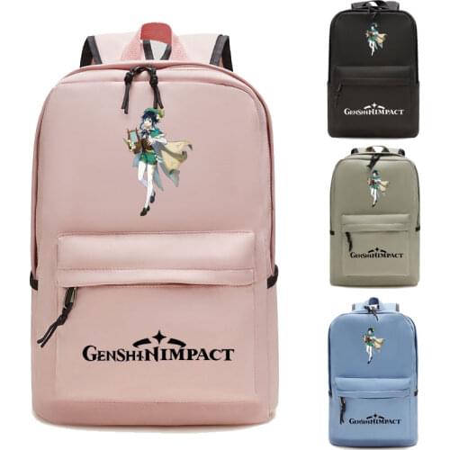 Genshin Impact Cosplay Cute Girls Female Backpack Laptop Travel Students School Shoulder Bag Bookbag Outdoor Daily Gifts