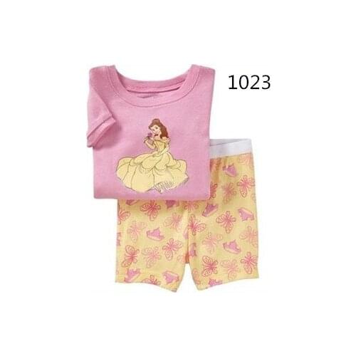 2021 New Childrens Sleeping Set Pyjamas Baby Sleepwear Clothing Girls Short Sleeve Princess Cartoon Pajamas Kids Pyjamas Wear