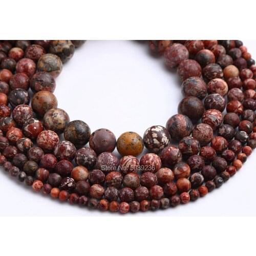 Bulk Wholesale Natural Leopard Skin Stone Beads Natural Stone Round Loose Beads 4/6/8/10/12mm Beads for Jewelry Making