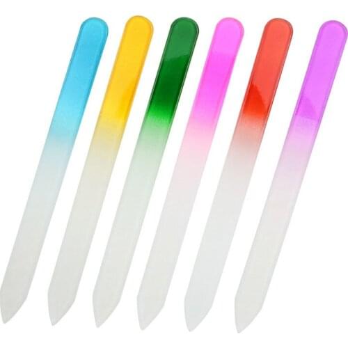 1PCS Professional Glass Nail File Durable Buffing Grit Sand Gradient Rainbow Crystal Nail Buffers Manicure Nail Art Tools