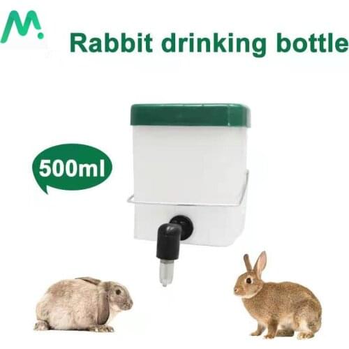 Plastic 500ml Rabbit Water Drinker Fountain Pet Hamster Automatic Nipple Water Bottle Dispenser Hanging Automatic Drinker Device