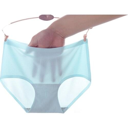 Free shiping sexy womens panties Briefs seamless panties kawaii Girl Solid color panties Mesh Breathable crotchless Comfortable