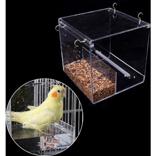 Hanging Acrylic Bird Feeder Clear Glass Window Cage Accessories House Hanging Suction Window Parrot Feeders Bird Supplies