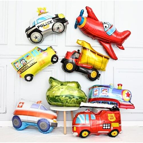 1pc car aircraft aluminum foil balloon fire truck ambulance Tank air balloon childrens toys decoration birthday party balloons