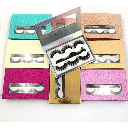 High quality boxs 3 Pairs 6D Mink False Eyelashes With Tweezer Crisscross Natural Makeup Eyelash Fluffy Mink Fake Lashes