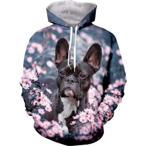French bulldog Funny New Fashion Long Sleeves 3D Print Zipper/Hoodies/Sweatshirts/Jacket/Men/women dropshipping